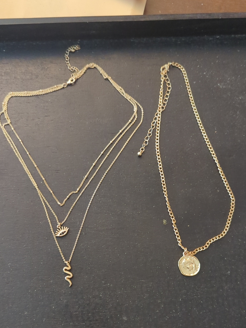 Lot Of Two Goldtone Layering Necklaces